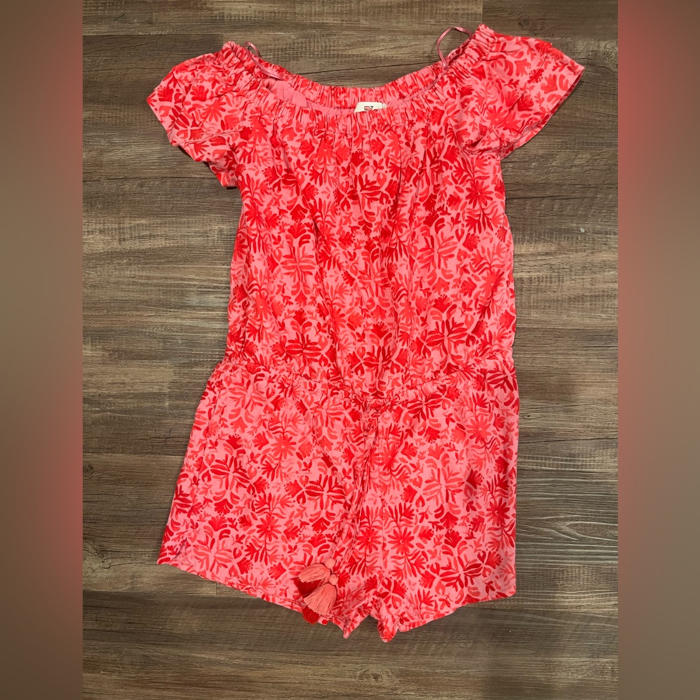 Vineyard Vines Pink and Red Floral Romper